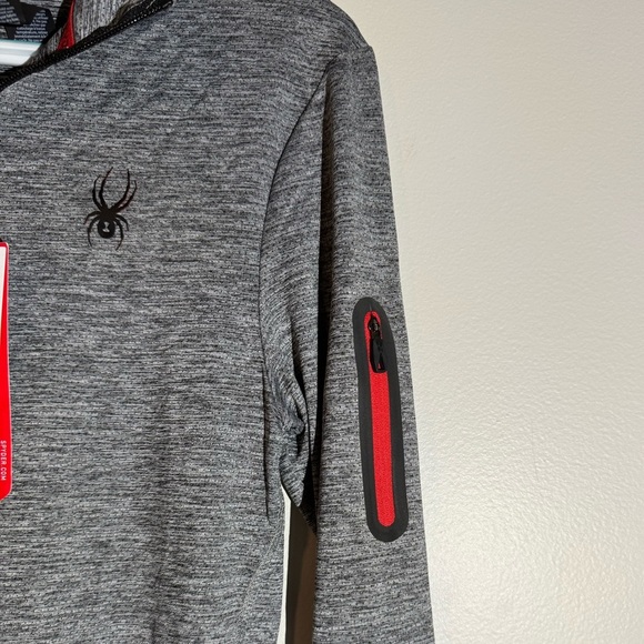 Spyder Active Men’s Gray Quarter Zip Collared Top Lightweight pullover Small NWT - Picture 3 of 6